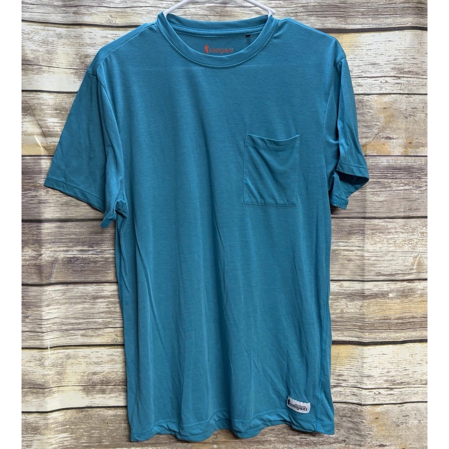 Cotopaxi Men's Medium Blue Short Sleeve Casual Solid Blue T Shirt Quality